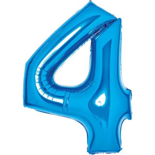 Amscan Folienballon blau, 66cm, Nummer 4