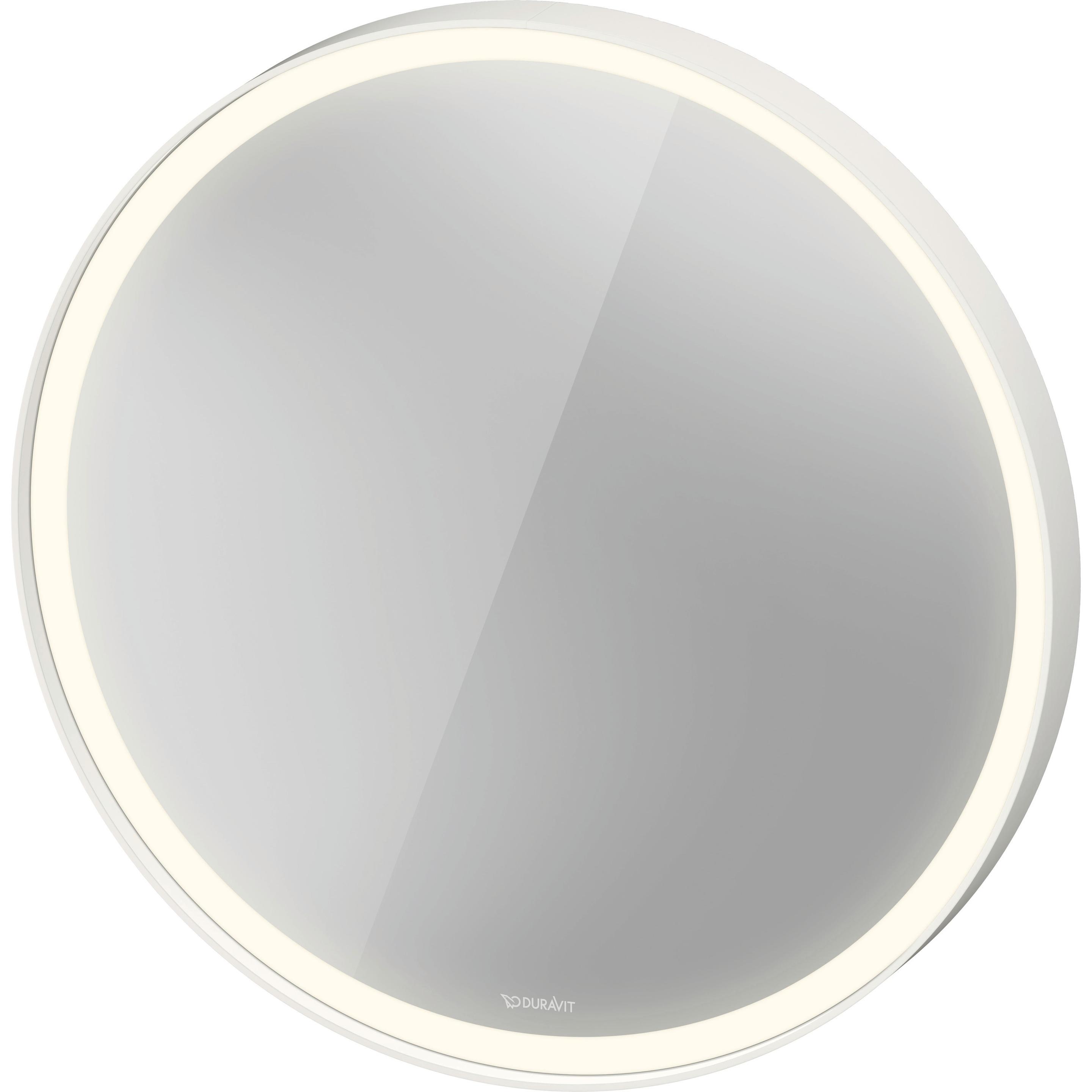 Duravit, Specchio, L-Cube Miroirs avec éclairage, rond, LED 18W, 700x700x67mm, blanc aluminium mat, LC7375018180100