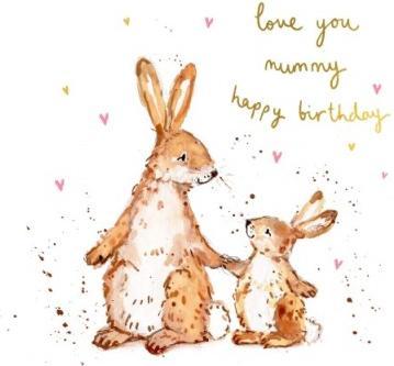 Louise Mulgrew Glückwunschkarte Love you mummy happy birthday - Hasen - von (1 Stk.)