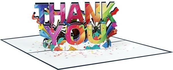 Actual product image MU Classic 3D pop-up thank you card - Thank You (1 pcs.)