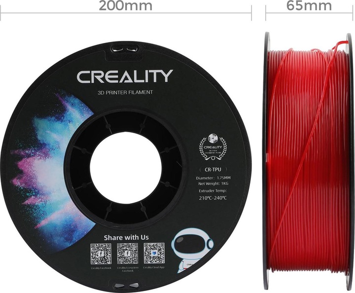 Produktbild Creality Filament TPU (TPU, 1.75 mm, 1000 g, Rot)