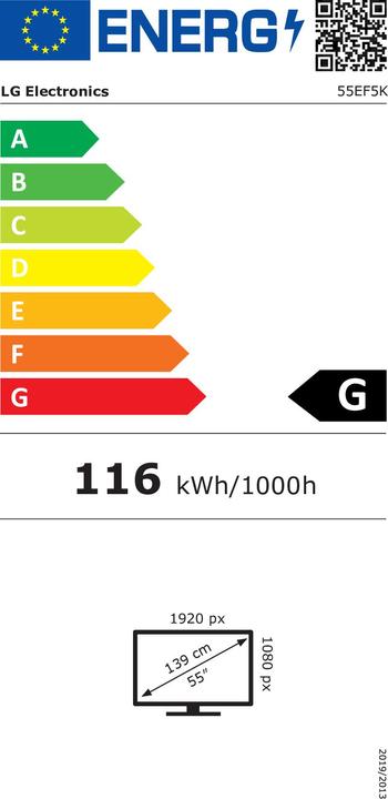 Energy Label LG Prof. Display 55EF5K-L (OLED) (1920 x 1080 pixels, 55")