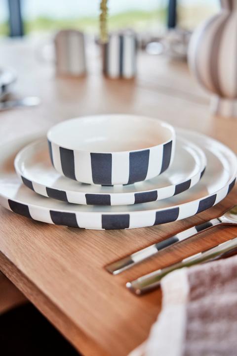 Produktbild Oyoy Speiseteller Toppu Dinner 1 Stück,Schwarz/Weiss (1 x, 26.50 cm)