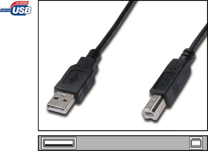 Produktbild Digitus USB2.0 Anschlusskabel, 0,5 m (0.50 m, USB 2.0, 2.50 W)