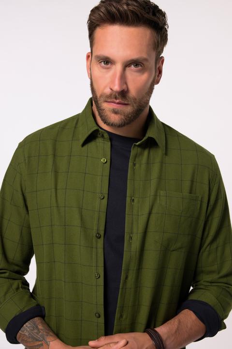 Produktbild JP1880 JP 1880 Karo-Flanellhemd, Langarm, Kentkragen, Modern Fit (4XL)