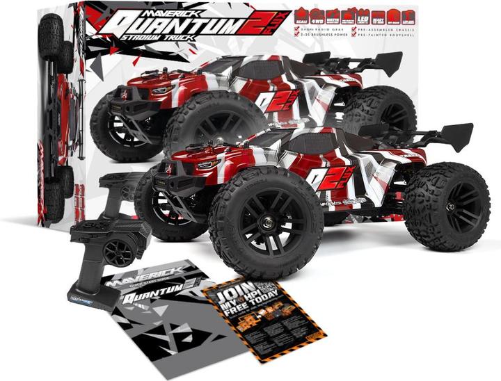 Immagine prodotto Maverick Quantum2 XT Flux 1:10 Stadium Truck - Rot (Mit Radio, Batterie nicht enthalten) (RTR pronto all'uso)