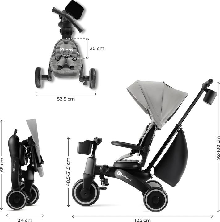 Actual product image KinderKraft Tricycle JAZZ 2 GREY