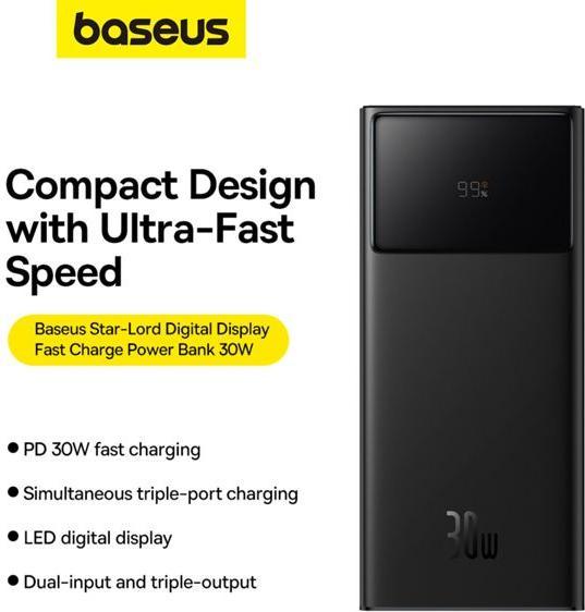 Productafbeelding Baseus Star Lord Digitaal Display Snel Opladen Power Bank (30000 mAh, 30 W, 111 Wh)