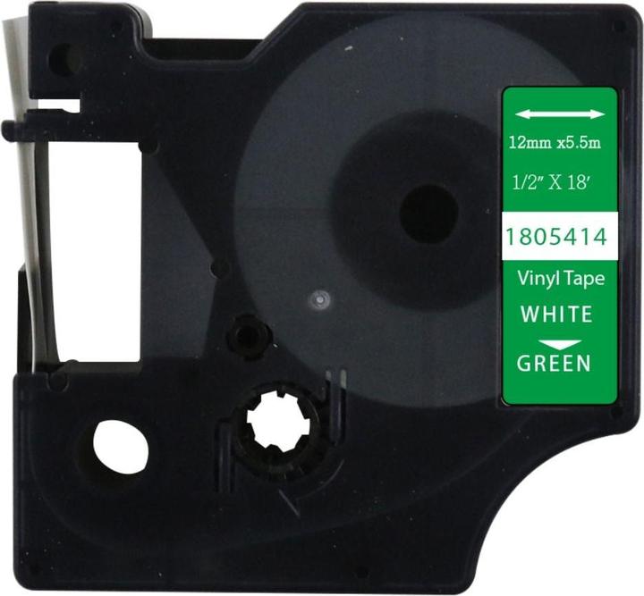 Actual product image Hermex Alternatives Etikettenband zu Dymo 1805414 Vinyletiketten (1.20 cm, Green, White)