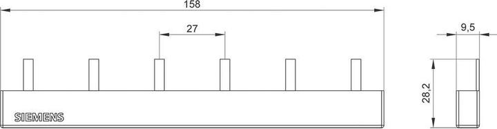 Produktbild Siemens Stiftsammelschiene 2x 3x 1xPHASE+HS/F 5ST36