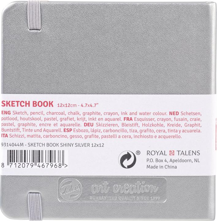 Actual product image Sakura Sketch Book A6 Quadratisch Shiny Silver (A6, Square, Plain, Hardcover)