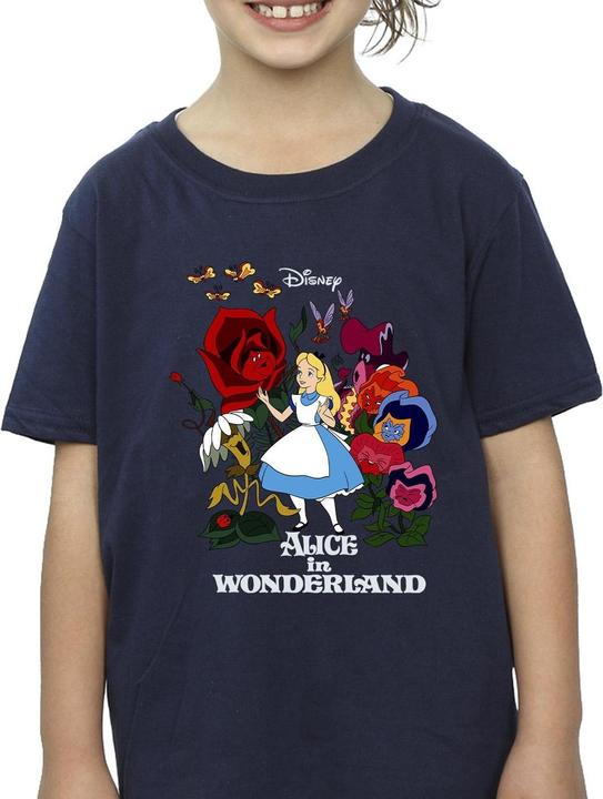 Produktbild Disney Mädchen Alice im Wunderland Blumen TShirt aus Baumwolle (140, 146)
