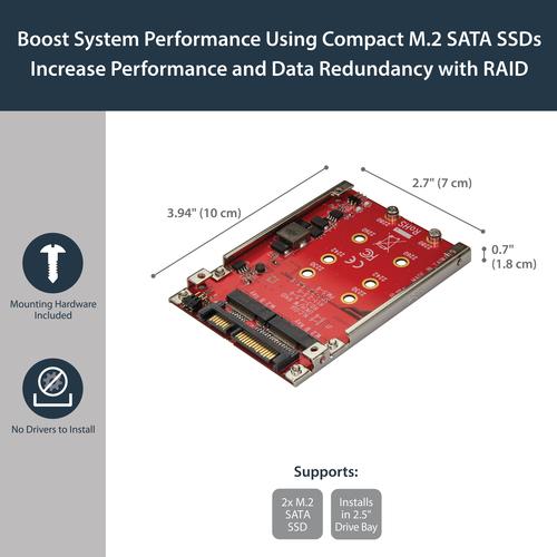 Produktbild StarTech Dual-Slot M.2 zu SATA Adapter RAID