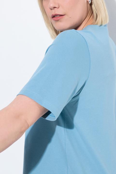 Immagine prodotto Ulla Popken T-shirt dal taglio svasato con scollo a tunica e mezze maniche (42, 44)