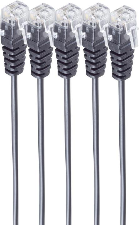 Shiverpeaks ®-BASIC-S--Cavo di collegamento telefonico, da spina RJ11 a spina RJ11, cavo rotondo, nero