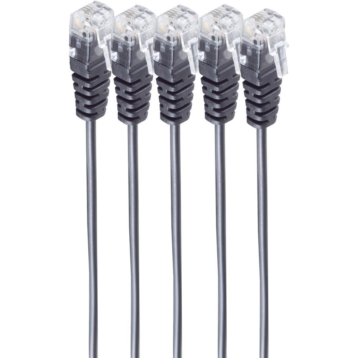 Thumbnail - Shiverpeaks -BASIC-S--Telefon-Anschlusskabel, RJ11 Stecker auf RJ11 Stecker, Rundkabel, schwarz, Flexibel, Kupf, Telefon...