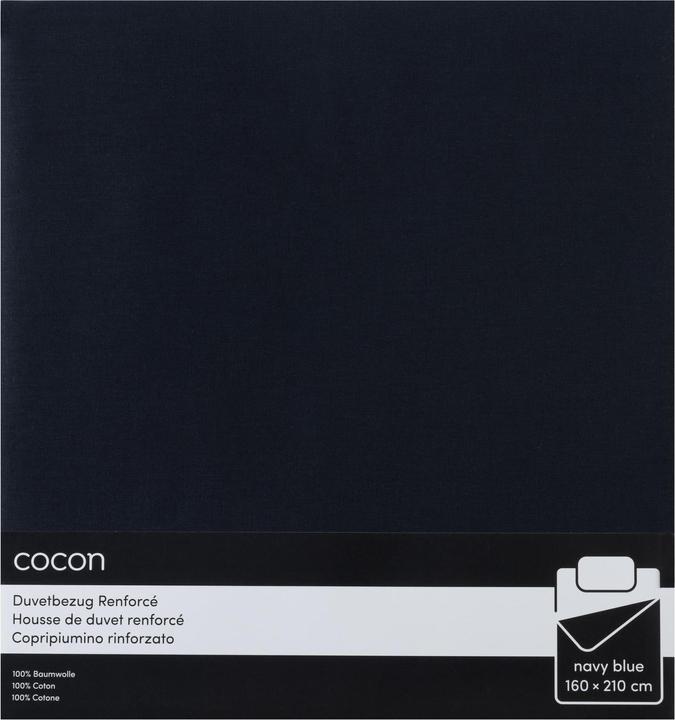 Actual product image Cocon Duvetbezug Renforcé 160 x 210 cm, Marineblau (Duvet cover, 160 x 210 cm)