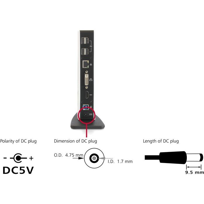 Thumbnail - Delock USB 3.0 Portreplikator (USB-B, 7 Ports), Dockingstation + USB Hub, Weiss