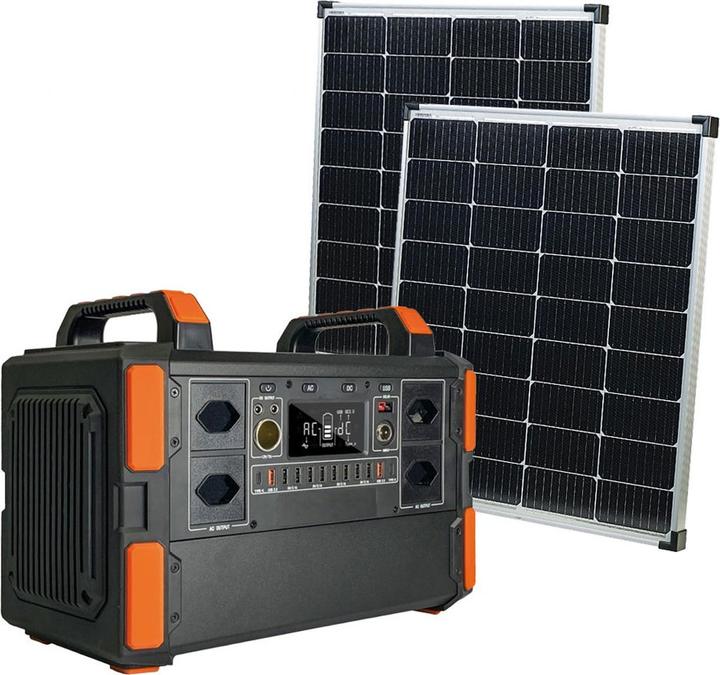 Revolt Powerbank e convertitore solare con due pannelli solari (1048 Wh, 16 kg)