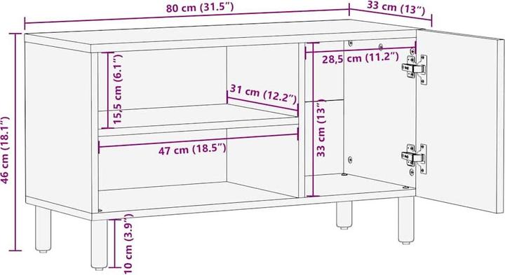 Produktbild VidaXL TV-Schrank (80 x 31.5 x 46 cm)