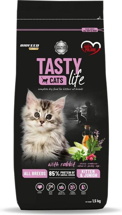 Image du produit Biofeed Tasty Cats Life Kitten Junior Rabbit - aliment sec pour chat - 1.5kg (Junior, 1 pcs, 1500 g)