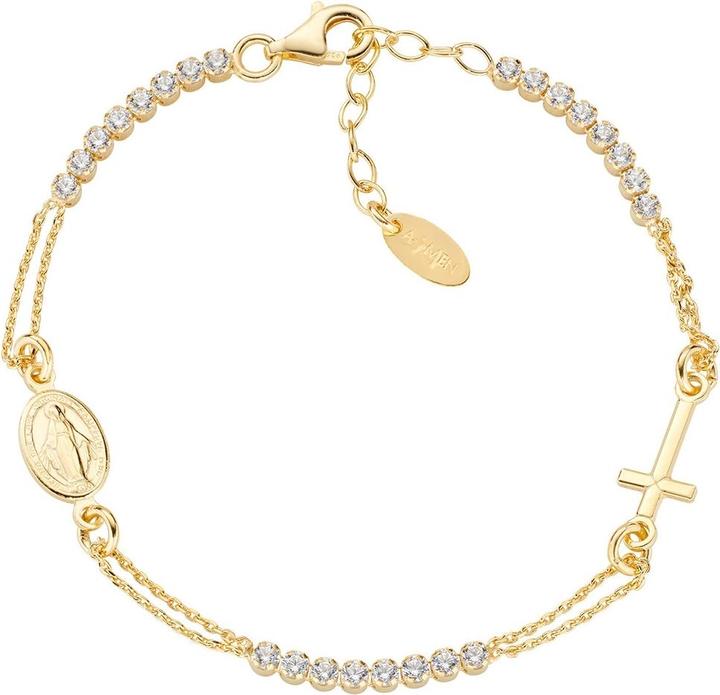 Produktbild Amen Rosary Style Tennis Cross Armband (16 cm, Silber 925)