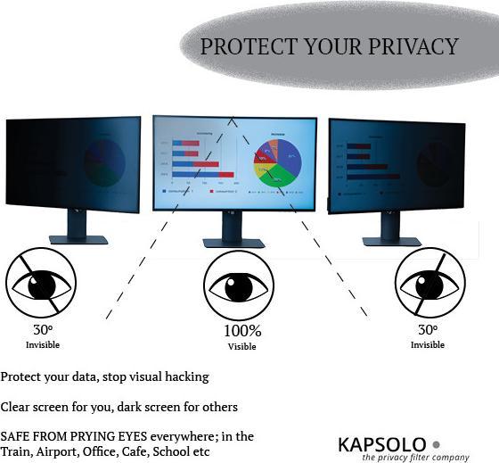 Actual product image Kapsolo 2-Way Privacy Filter/selb KAP12570 iiyama ProLite XUB2294HSU-W1 (22")