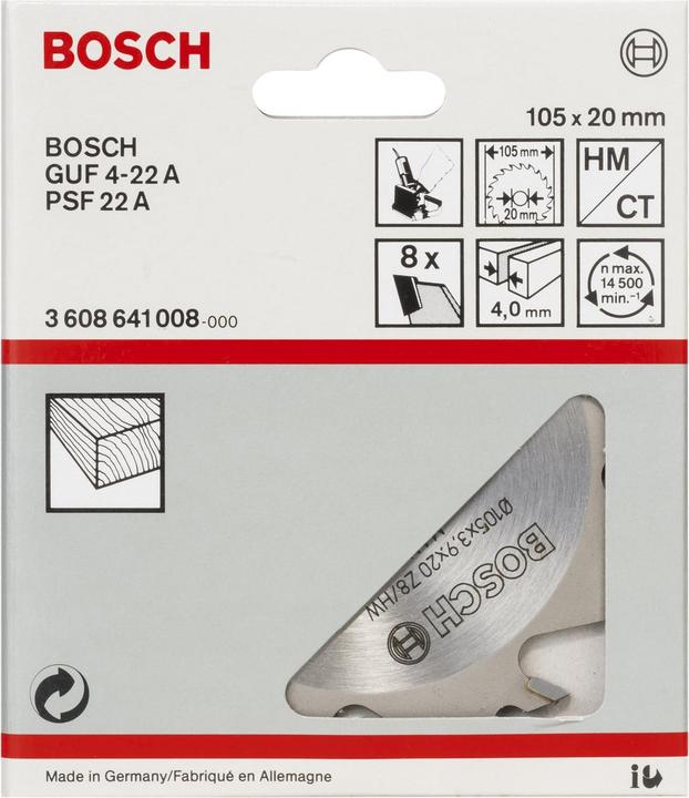 Actual product image Bosch Professional Zubehör Leaf cutter, 8, 20 mm, 4 mm