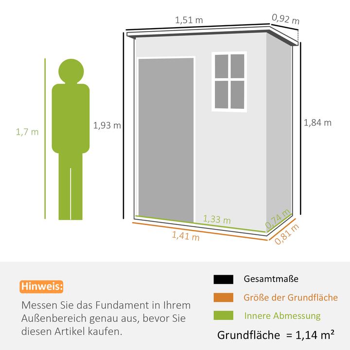 Actual product image Outsunny Gerätehaus Kunststoff, Aluminiumlegierung Grau