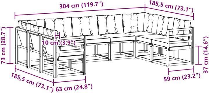 Produktbild vidaXL Outdoor-Sofagarnitur