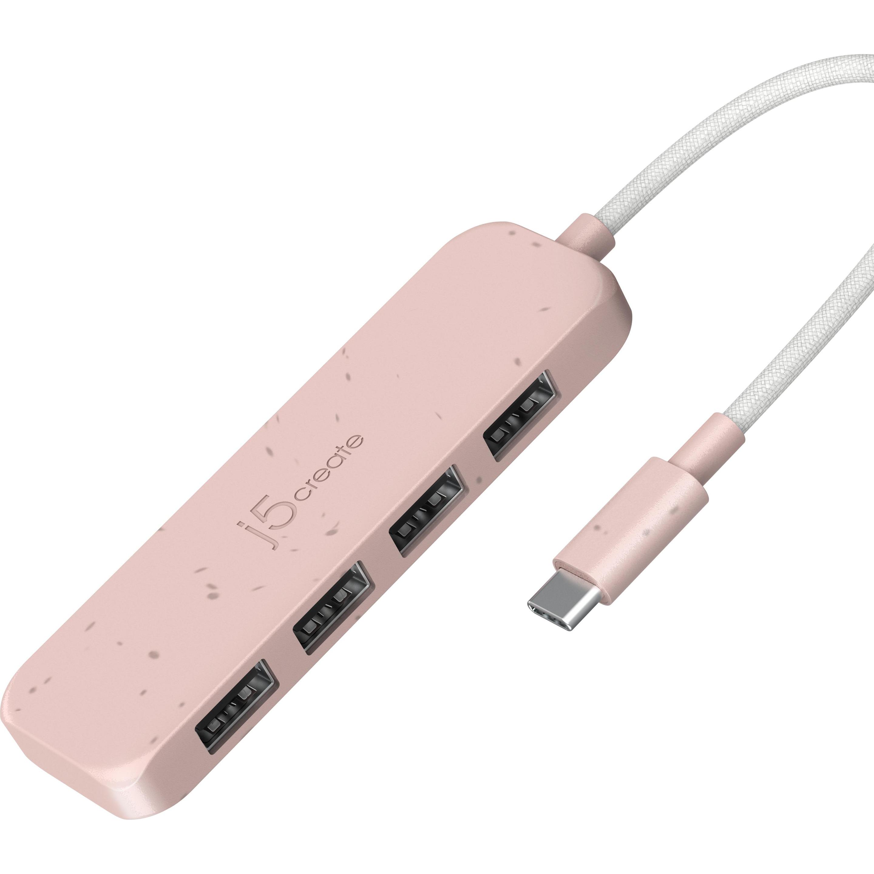 j5Create Umweltfreundlicher USB-C-zu-Hub Typ A Gen 2 mit 4 Anschlüssen, USB 3.2 Gen 1 (3.1 Gen 1) Ty (USB-C, 4 Ports), D...