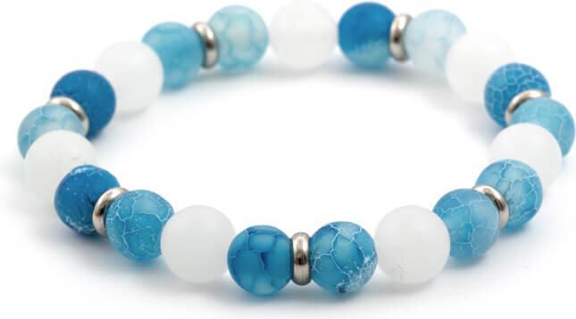 Actual product image Beneto Beaded bracelet made ofue agate and jade MINK13 / 17 (L)