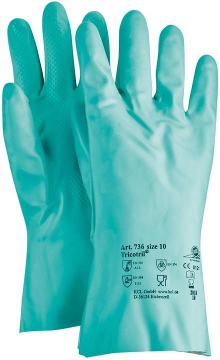 Honeywell Gants de protection chimique Tricotril 736 taille 10 vert EN 388, EN 374 EPI catégorie III (10)