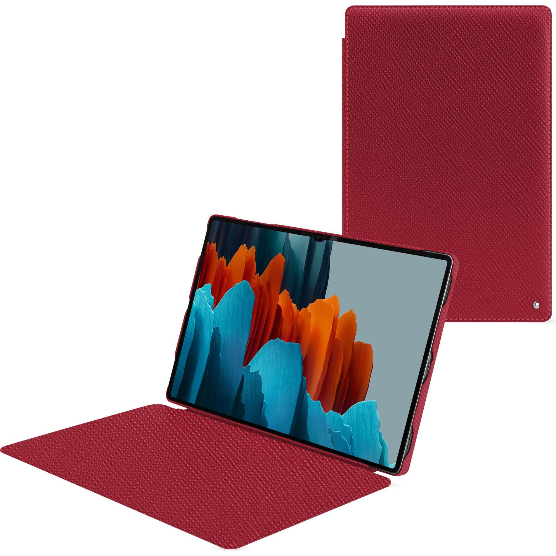 Thumbnail - Noreve Lederschutzhülle horizontal (Galaxy Tab S9 Ultra), Tablet Hülle, Rot