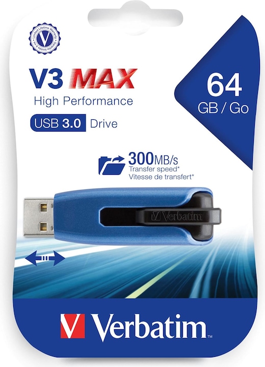 Immagine prodotto Verbatim V3 MAX - Chiavetta USB 3.0 (64 GB, USB-A, USB 3.2)