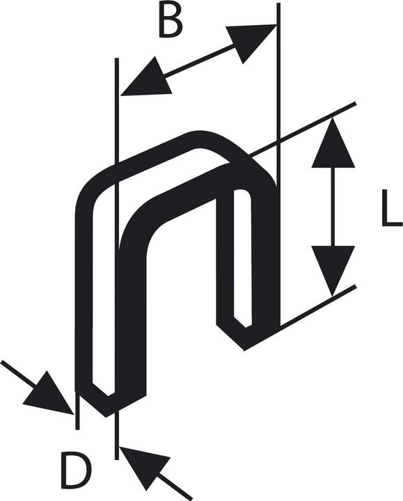 Produktbild Bosch Professional Zubehör Schmalrückenklammer TK40 20G, 5,8 mm, 1,2 mm, 20 mm, verzinkt