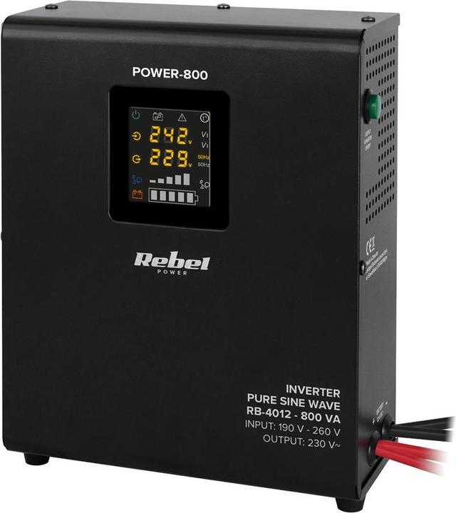 Actual product image Rebel Emergency wall power supply POWER-800 - inverter with pure sine wave and charging function 12V 230V