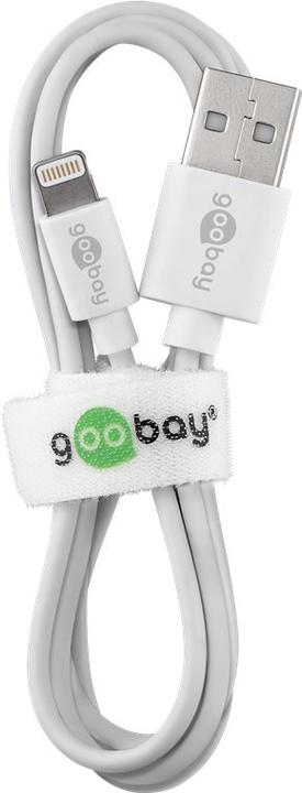 Actual product image Goobay Lightning USB charging and synchronisation cable (1 m, USB 2.0, 5 W)