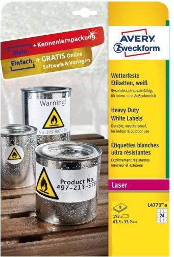 Image du produit Avery étiquettes résistantes aux intempéries