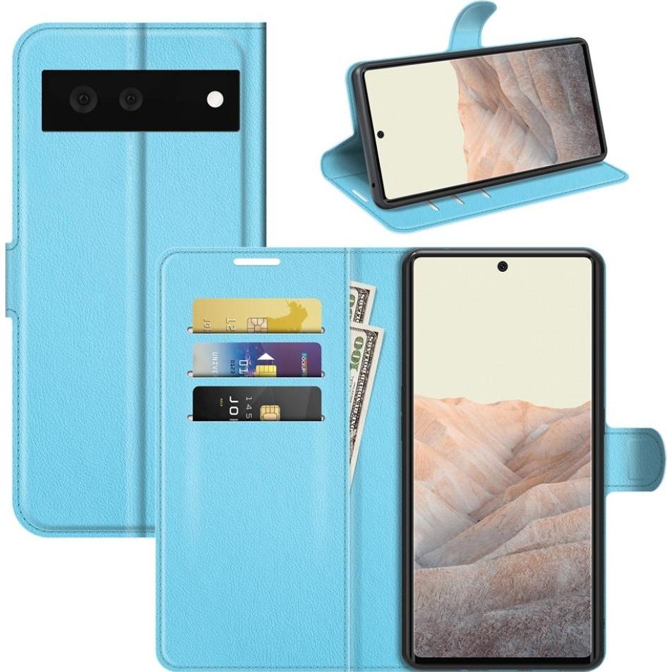 Screenguard Google Pixel 6 Leather Guard Lederhülle (Google Pixel 6), Smartphone Hülle, Blau