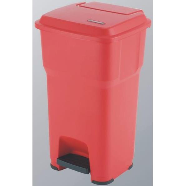 Vileda Abfallbehälter Hera mit Pedal 60l rot, Abfalleimer, Rot