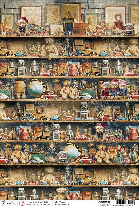 Ciao Bella Motiv-Strohseide "Toy Shop -Make a Gift", DIN A4