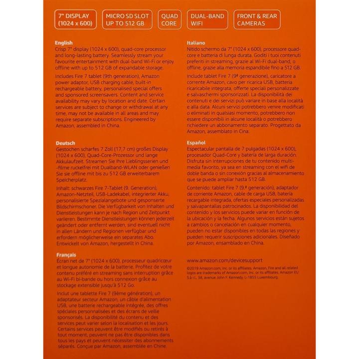 Actual product image Amazon Fire 7 (WLAN only, 7", 32 GB, Black)