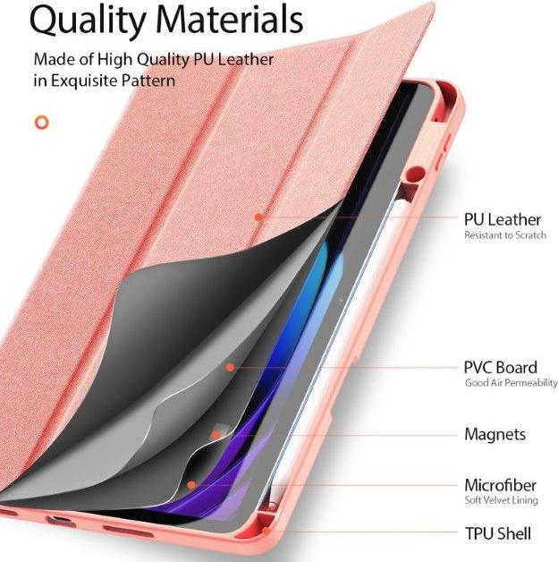 Produktbild Dux Ducis Book case Xiaomi Redmi Pad 7/7 Pro Domo Series Tri-fold Stand PU Leather Tablet Cover Pink (Xiaomi Pad 7 Pro, Xiaomi Pad 7)