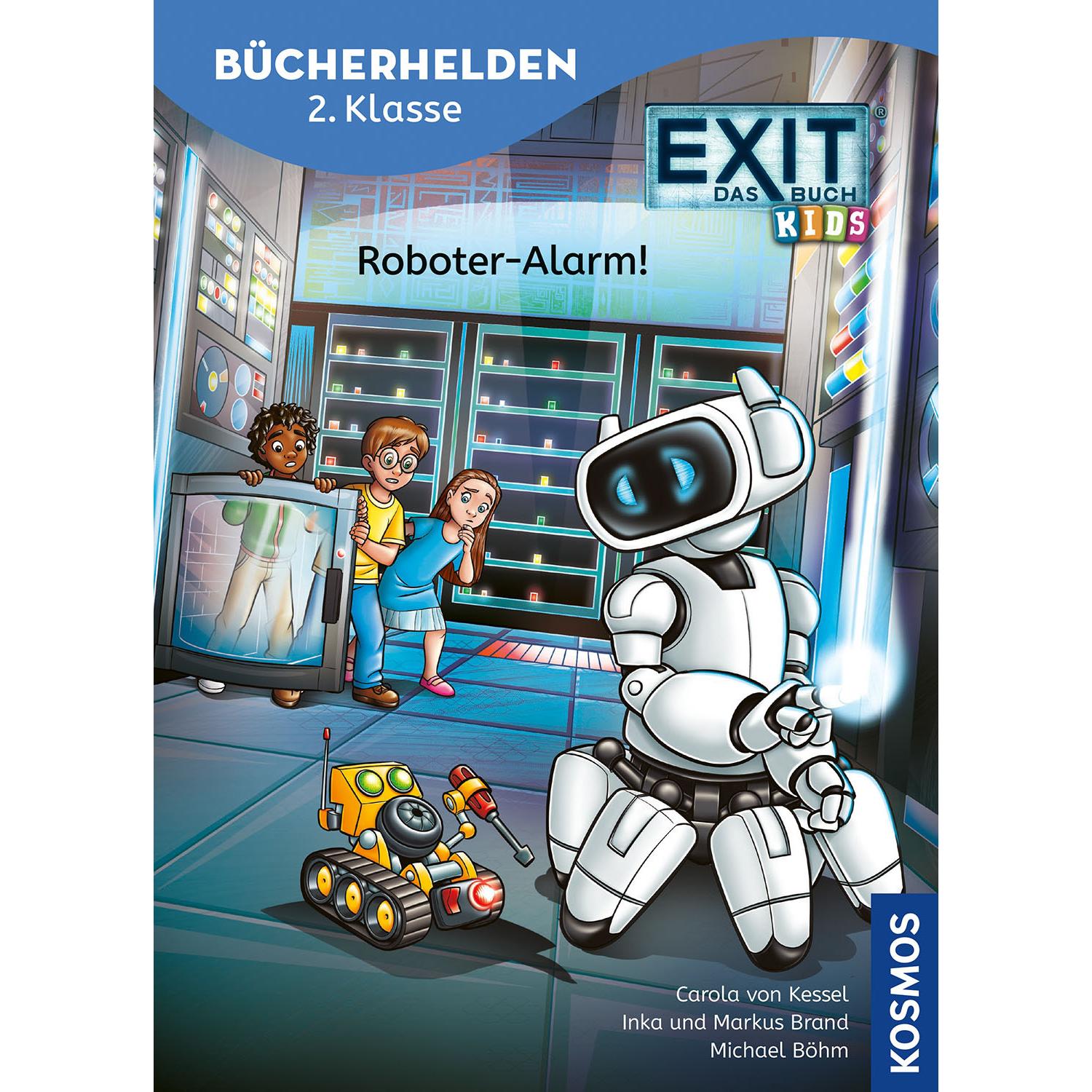 EXIT - Das Buch, Bücherhelden 2. Klasse, Roboter-Alarm!, Libro per bambini di Michael Boehm, Markus fuoco, Marchio Inca, Carola di Caldaia