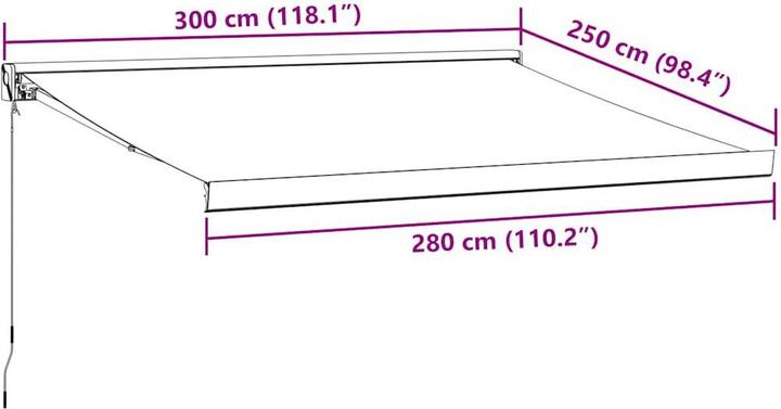 Actual product image vidaXL Einziehbare Markise (3 m)