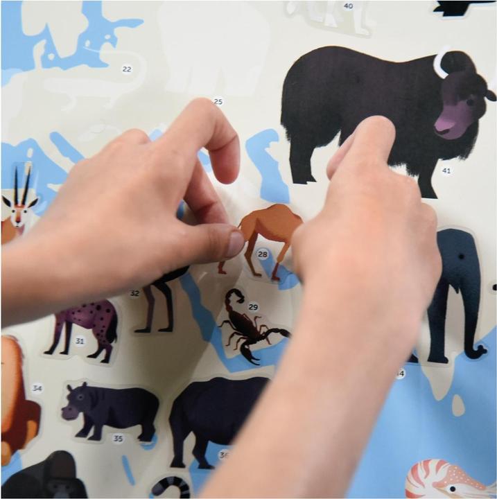 Produktbild Poppik Sticker Lernposter Tiere der Welt (67 Sticker)