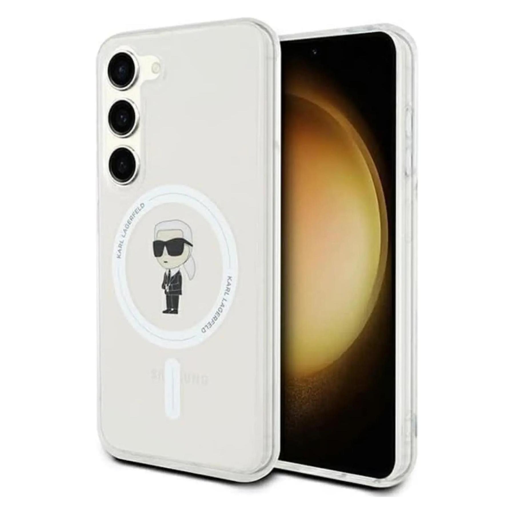 Karl Lagerfeld Klhmshfcknot S921 Transparent Hardcase Iml Ikonik MagSafe (Samsung Galaxy S24), Smartphone Hülle, Transparent