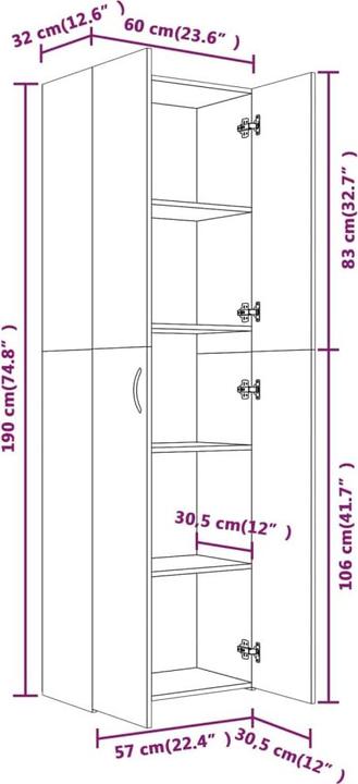 Image du produit VidaXL Cadeo (60 x 32 x 190 cm)