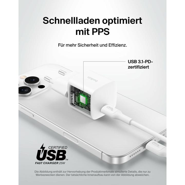 Image du produit Belkin BoostCharge 25 W USB-C avec PD (25 W, 1 portion)